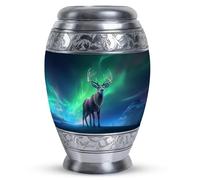 SUBSH Dear in Northern Lights - Funeral Urn Ashes - Human Urns - 3 Inch - Pack of 1 - Keepsake Urn for Human Ashes - Unique Urns - Urns for Ashes Adult - Adult Cremation Urns for Brother & Sister