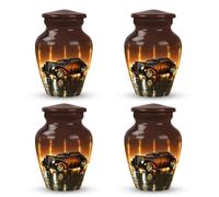 SUBSH Golden Era Glow Classic Car - Adult Urns Keepsake - Tiny Urns For Human Ashes - 3 Inch - Pack Of 4 - Memorial Urn - Decorative Miniature Urns - Funeral Urns For Burial Ashes - Mini Cremation Urn