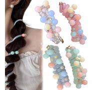Subsistenceed No Damage Soft Elastic Spiral Hair Ties, Pearl Twisted Wire Telephone Cord Pony Hairwire, Phone Cord Hair Bands for Women & Girls, Spiral Ponytail Holders Hair Bungee(4pcs-b)