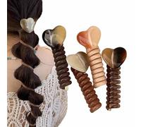 Subsistenceed No Damage Soft Elastic Spiral Hair Ties, Pearl Twisted Wire Telephone Cord Pony Hairwire, Phone Cord Hair Bands for Women & Girls, Spiral Ponytail Holders Hair Bungee(4pcs-a)