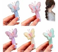 Subsistenceed No Damage Soft Elastic Spiral Hair Ties, Pearl Twisted Wire Telephone Cord Pony Hairwire, Phone Cord Hair Bands for Women & Girls, Spiral Ponytail Holders Hair Bungee(5pcs-b)