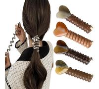 Subsistenceed-No Damage Soft Elastic Spiral Hair Ties, Twisted hair wire pony hairwire for women, Soft Pearl Braided Telephone Elastic Spiral Hairs Ties for Everyday Wear Special Occasions(4PCS E)
