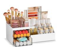 Subsky Makeup Organiser Cosmetics Storage with Drawers, Skincare Organiser, Offices Multi-function Organizer, Sturdy Cosmetic Storage Box with Drawers, for Dresser, Bedroom, Bathroom, White