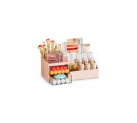 Subsky Makeup Organiser with Drawers, Make Up Storage Cosmetic Dressing Table Organiser Makeup Box with Drawerds for Dresser, Bedroom, Bathroom (Pink)