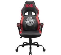 Subsonic AC/DC - Gaming chair or office chair, AC DC pop gaming chair for teenager or adult, comfortable rocking seat, integrated headrest and armrests, ergonomic, adjustable backrest - Black