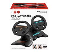 Subsonic - Set of 2 steering wheels for Joy-Con Nintendo Switch and Switch 2 - Foldable racing wheels with stand and suction cup holder compatible with Joycon Switch and Switch 2 - Black