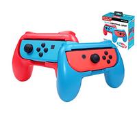 Subsonic Grips Controller for Joy-Cons Nintendo Switch/Pack Of 2 Comfort Handles for Joy Cons, Red and Blue Fluorescent