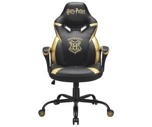 Subsonic Harry Potter Gaming Office Chair Black Hogwarts Official Licence | Official Harry Potter black & gold gamer office chair - 5cm HD foam, embroidery, ergonomic & height-adjustable rocking seat