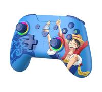 Subsonic - One Piece Wireless Controller for PC, iOS, Android and Steam - Luffy Fishman Ergonomic Bluetooth Gaming Controller with LEDs - Blue
