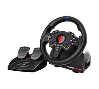 Subsonic Racing 220RS-5 RGB Gaming Steering Wheel PS5 & PC - 180° Pedals | Racing wheel PS5 & PC, 22 cm, 180° rotation, RGB LED, dual joystick, Gas & brake pedals, PlayStation 5 compatible
