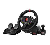 Subsonic - Superdrive 220 RS-X Steering Wheel - Dual Joystick LED Racing Wheel with Gear Shifter, 180° Rotation, Pedals and Paddle Shifters. For Switch 2 / Switch, PS4, PC and Xbox - Black