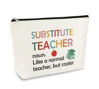 Substitute Teacher Appreciation Gift Teacher Gifts for Women Makeup Bag Thank You Gift for Substitute Teacher Cosmetic Bag Teacher Assistant Gift Thanksgiving Teacher’s Day Gift for Teacher Coworker