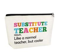 Substitute Teacher Gifts Makeup Bag Substitute Teachers Appreciation Gifts Teacher Assistant Gift Cosmetic Bag Teacher’s Day End of Year Christmas Birthday Gift for Teachers Colleagues