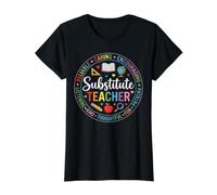 Substitute Teacher Value Graphic T-Shirt, Women, Black, S