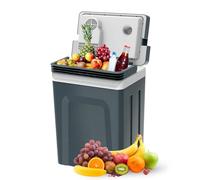 SubSun 27 Quart Electric Cooler and Warmer with Handle, 25L Portable Thermoelectric Fridge for Vehicles & Trucks, 12 Volt Car Fridge with 12V DC & 110AC for Camping, Travel