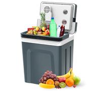 SubSun Electric Cooler and Warmer with Handle，32Quart (30 L) Portable Thermoelectric Fridge， Car Fridge Cooler with 12V DC & 110 AC for Camping, Travel & Picnics,Grey