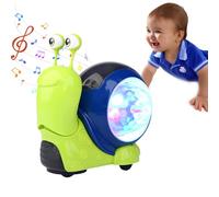 SubTack Disco Snail Crawling Crab Toy - Light Up Toys for 1 Year Old Boys & Girls,Musical & Interactive Baby Toys with Obstacle Avoidance Function