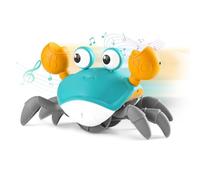 SubTack Interactive Crawling Crab Toy - Flashing Lights, Music & Obstacle Avoidance, Perfect for Tummy Time & Dancing Crab Fun, Ages 6-12 Months