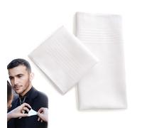 SubTack White Pocket Squares - 2 Pack Elegant Mens Handkerchiefs, Premium Cotton White Handkerchief for Men, Durable and Soft Pocket Hanks for Daily Use, Ideal for Gifting