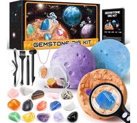 Subtail Gemstones Dig Kit - Crystals And Gemstone Science Experiments For Kids - Fossil Hunting Kit for 5 6 7 8 Year Old Boy Girl Easter Gifts - Gemstones For Kids Boys Toys Age 6+