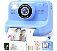 Subtail Kids Camera Instant Print - 2.4'' Instant Camera for Kids with 32GB Card | 3 Rolls Print Paper - 1080P Selfie Kids Digital Cameras - Birthday Kids Toys Gifts for Girls Boys Aged 3-12 - Blue
