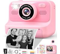 Subtail Kids Camera Instant Print - 2.4'' Instant Camera for Kids with 32GB Card | 3 Rolls Print Paper - 1080P Selfie Kids Digital Cameras - Birthday Kids Toys Gifts for Girls Boys Aged 3-12 - Pink