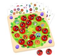 Subtail Ladybug Garden Memory Game - Memory Game for 3 4 5 Year Olds - 16 Theme Patterns Board Games for Kids - Educational Montessori Wooden Toys for 3 4 5 Year Old Boys and Girls