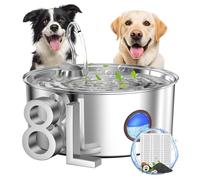 subteenmate Dog Water Fountain for Large Dogs - 7.654.4 g/8 L Stainless Steel Dog Water Bowl Dispenser Automatic Pet Water Fountain with Ultra Quiet Pump/Quadruple Filtration for Dogs, Cats
