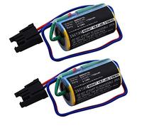 subtel 2x Battery for Special Battery Compatible with Mitsubishi A Series PLCs, A1FXCPU Robot Control PLC, A1S Series PLC, A6BAT - (1700mAh, 3.6V)