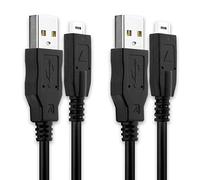 subtel 2x USB A Datacable compatible with Panasonic Lumix DMC-TZ7 | 2.0, 2m, PVC, Black, for Panasonic Lumix DMC-TZ7