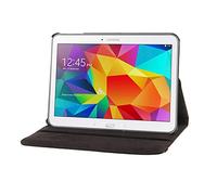 subtel Book Tablet Case with Stand Compatible for Samsung Galaxy Tab 4 10.1 (SM-T530 / SM-T531 / SM-T533) Synthetic Leather Protective Folding Flip Folio Wallet Tri Fold Bookcase Cover Sleeve - Black