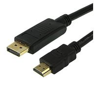subtel Display Port Lead to HDMI A 1.8m Cable DP to HDMI Full HD 1920x1080p Resolution Gold-Plated Connectors DisplayPort Adapter to Connect Laptop to Monitor TV HDTV Universal Compatibility