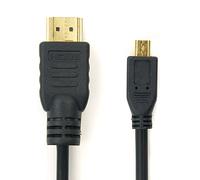 subtel HDMI Cable compatible with Panasonic Lumix DC-FZ82, Leica D-LUX 7 | Micro HDMI > HDMI Standard (Type A), 1.5m, for Panasonic Lumix DC-FZ82, for Canon PowerShot G7 X Mark III, for Leica D-LUX 7
