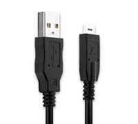 subtel USB A Datacable compatible with Panasonic Lumix DMC-TZ7 | 2.0, 1.5m, PVC, Black, for Panasonic Lumix DMC-TZ7