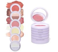Subtl Beauty 5-in-1 Travel Makeup Set | Eyeshadow Duo Powder Blush Highlighter Lip & Cheek Balm | Free Travel Mirror and Brush | Makeup