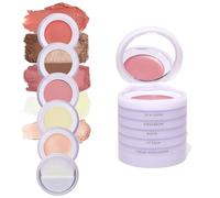 Subtl Beauty 5-in-1 Travel Makeup Set | Eyeshadow Duo Powder Blush Highlighter Lip & Cheek Balm | Free Travel Mirror and Brush | Makeup
