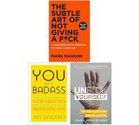 Subtle art of not giving a fck [hardcover], you are a badass, unfck yourself 3 books collection set