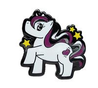 Subtle Asexual Pride Pin| Gay Little Pony Chibi Enamel Pin with Ace LGBT+ Flag Colors | Lowkey Pride Pin, S, enamel Zinc