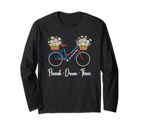 Subtle Floral Bike US Flag 8647 Flourish Dream Thrive Resist Long Sleeve T-Shirt