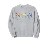 Subtle Flowers Pride LGBT Wildflowers Rainbow Gay Lesbian Sweatshirt