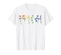 Subtle Flowers Pride LGBT Wildflowers Rainbow Gay Lesbian T-Shirt