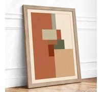 Subtle Geometry Minimalist Framed Wall Art Print A1 Oak | Ready to Hang, Premium Gi Paper, Fade-Resistant Inks, Securely Packaged, UK Made