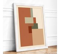 Subtle Geometry Minimalist Framed Wall Art Print A3 White | Ready to Hang, Premium Gi Paper, Fade-Resistant Inks, Securely Packaged, UK Made