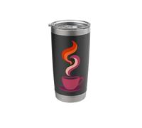 Subtle Lesbian Pride Flag Cup of Coffee Stainless Steel Insulated Tumbler