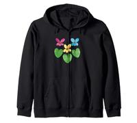Subtle Pan Pride Floral Watercolor-Style Violets Zip Hoodie