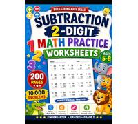 Subtraction • 2-Digit Math Practice Worksheets for Kids Ages 5-8 | 200 Pages Printable PDF: 10,000 Easy Two-Digit Subtraction Problems | Homeschool Math Workbook | Kindergarten, Grade 1 & Grade 2