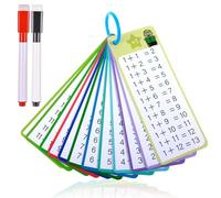 Subtraction Flash Cards 0-12 Subtraction Table Flash Cards with 2 Dry Erase Markers Math Chart Card for 1st to 3rd Grade Math Game