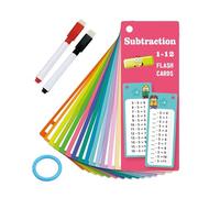 Subtraction Flash Cards, 15 Erasable Multimath Flash Cards, Multiplication Division Flash Cards, Interactive Math Practice Tool for Kids Boys Girls