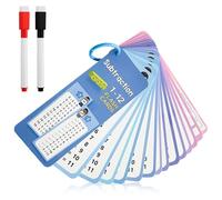 Subtraction Times Tables Flash Cards 1-12 Maths Flashcards for Kids with 2 Dry Erase Pens 1 Rings Math Practice Cards Ducational Math Flashcards 1st to 6rd Grades Classroom Home Fun