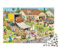 Suburban Moving Day Disaster Wooden Jigsaw Puzzle Waterproof 1000 Piece Puzzles for Adults Impossible Home Decoration